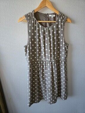 Madewell Women's Mini Dress Dot Sleeveless 100% Silk